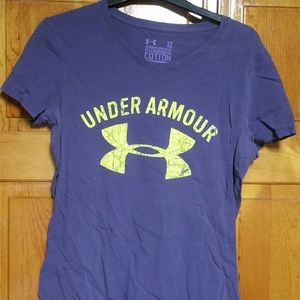 Under Armour Purple/Yellow Logo T-Shirt XS
